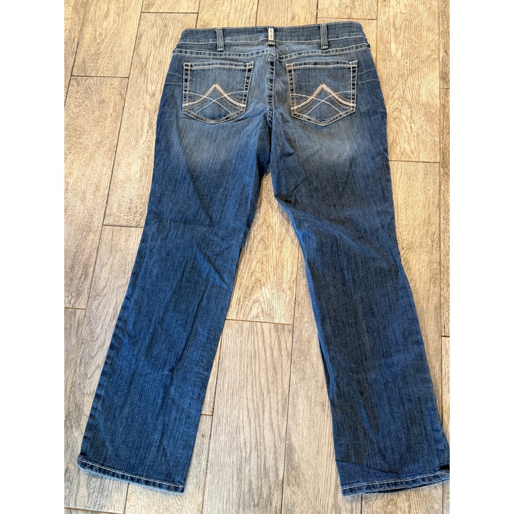 Ariat REAL Straight Jeans 34 Rainstorm 34R Western AW6516D Denim Jean Mid Rise